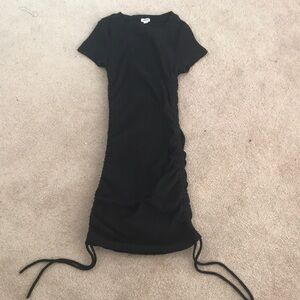 Elegant Black Ruched Dress